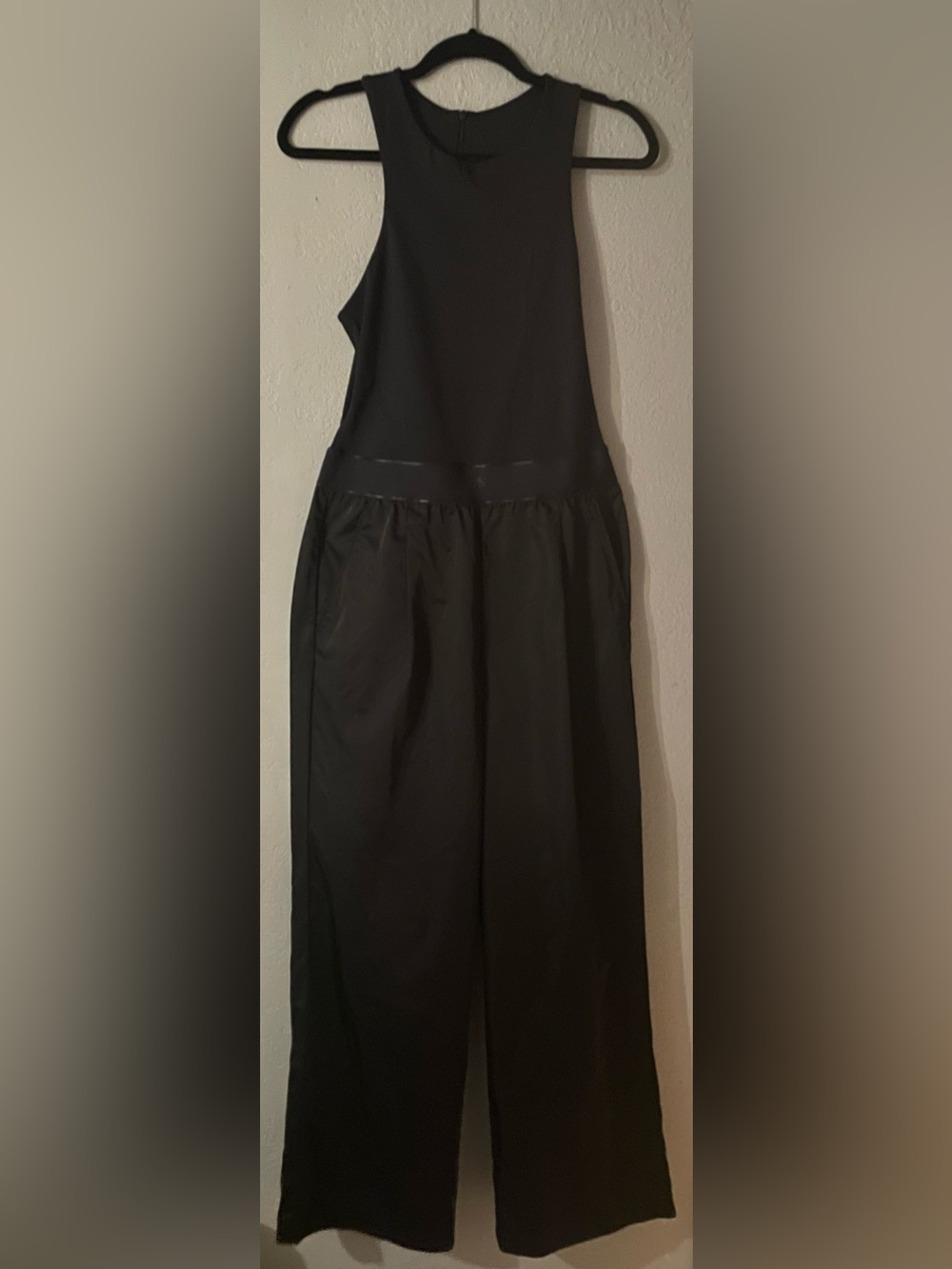 Victoria's Secret Black Sleeveless Wide-Leg Jumpsuit open back